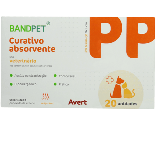 Bandpet Curativo Pós Cirúrgico Com 20 unidades Tamanho PP 9x9cm Avert